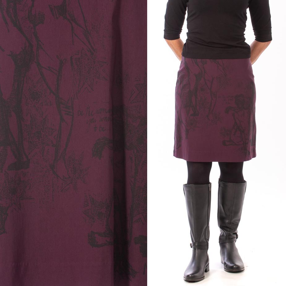 model body beautiful purple skirt