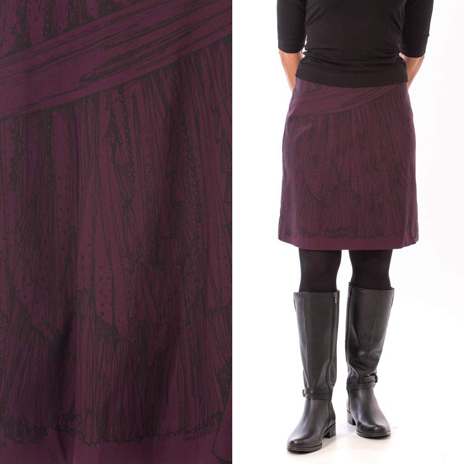 model Frills and Flounces purple skirt