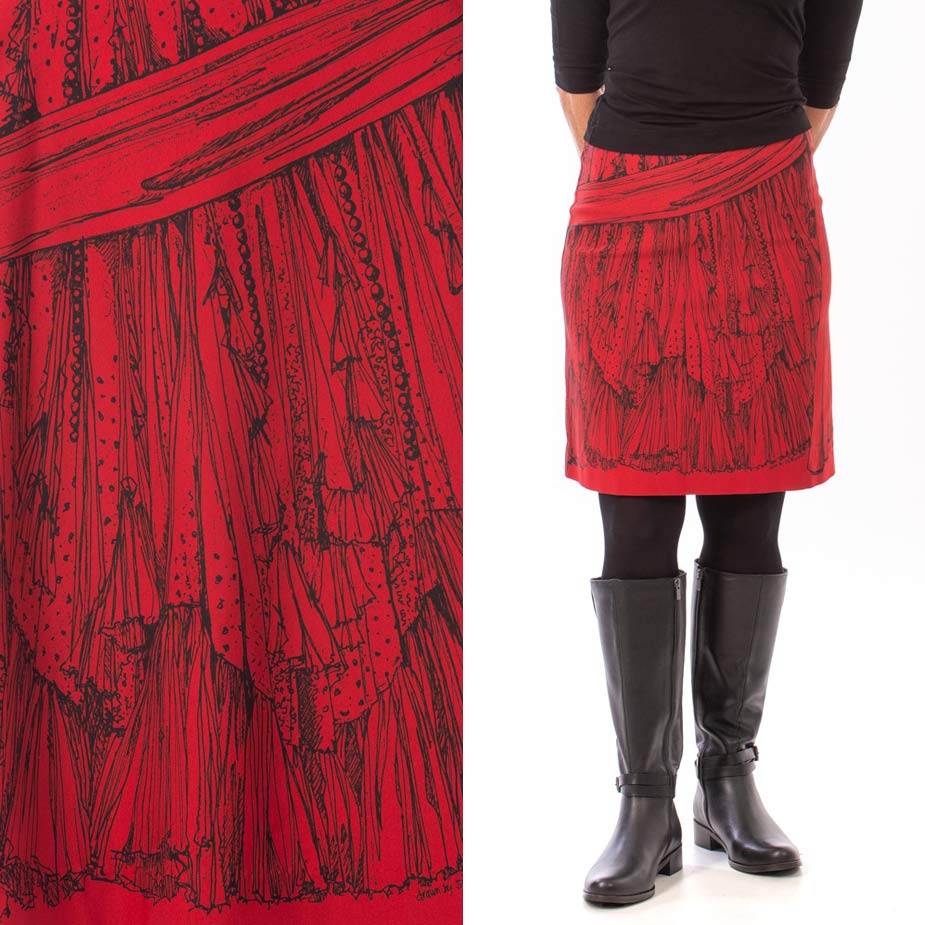 model frills & flounces red skirt